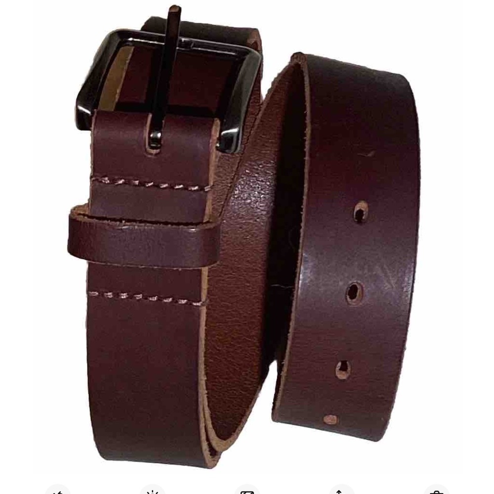Nickel Smart brown leather belt size 36
